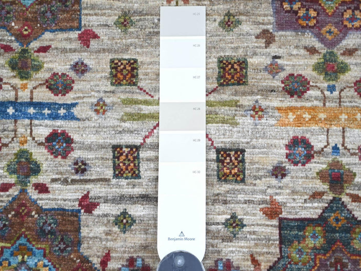 8'3" x 9'4" New Hand Knotted Ivory Wool Rectangle Oriental Rug - MOA10222364