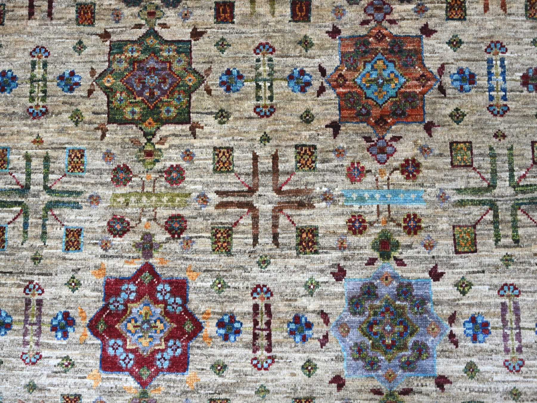 8'3" x 9'4" New Hand Knotted Ivory Wool Rectangle Oriental Rug - MOA10222364