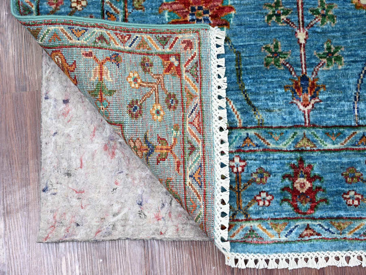 3'3" x 4'11" New Hand Knotted Blue Wool Rectangle Oriental Rug - MOA10222365