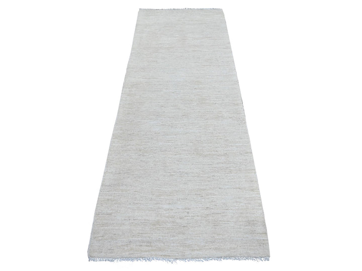 2'10" x 7'11" New Hand Knotted Ivory Wool Runner Oriental Rug - MOA10222368