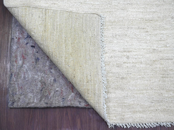 2'10" x 7'11" New Hand Knotted Ivory Wool Runner Oriental Rug - MOA10222368