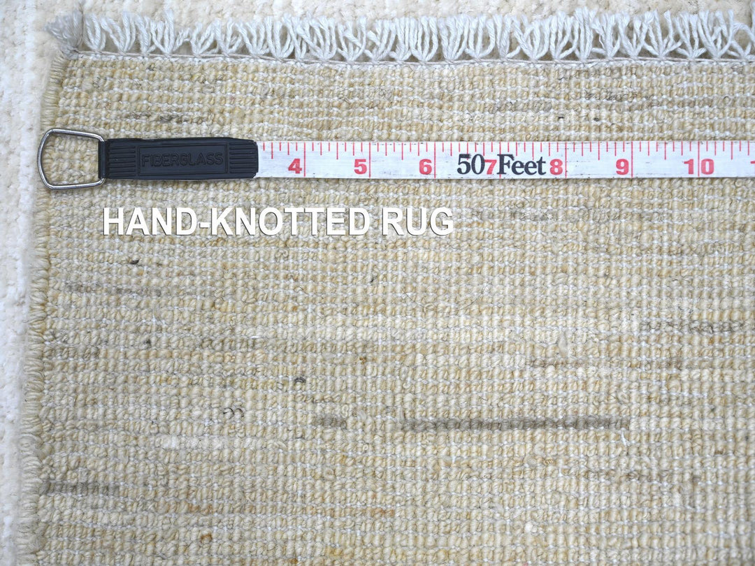 2'10" x 7'11" New Hand Knotted Ivory Wool Runner Oriental Rug - MOA10222368