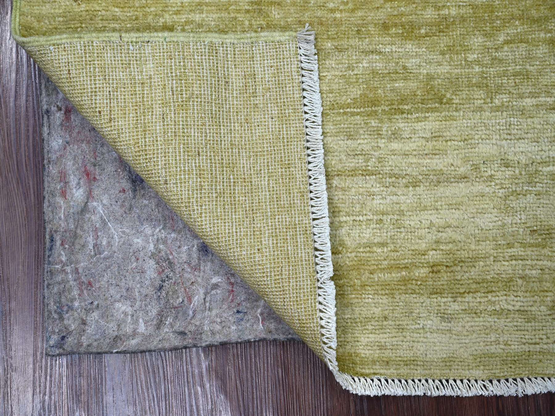 2'6" x 2'10" New Hand Knotted Green Wool Square Oriental Rug - MOA10222369