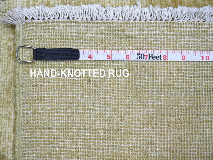 2'6" x 2'10" New Hand Knotted Green Wool Square Oriental Rug - MOA10222369