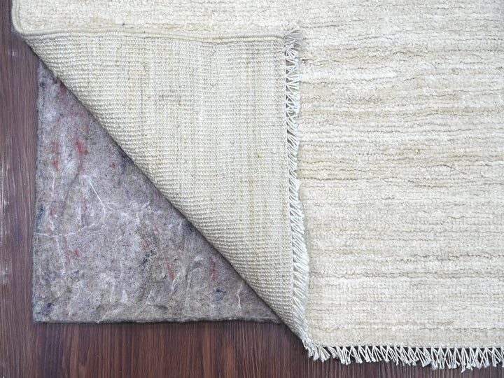 2'6" x 14'4" New Hand Knotted Ivory Wool Runner Oriental Rug - MOA10222370