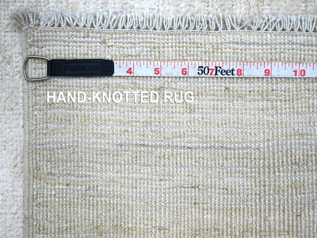 2'6" x 14'4" New Hand Knotted Ivory Wool Runner Oriental Rug - MOA10222370