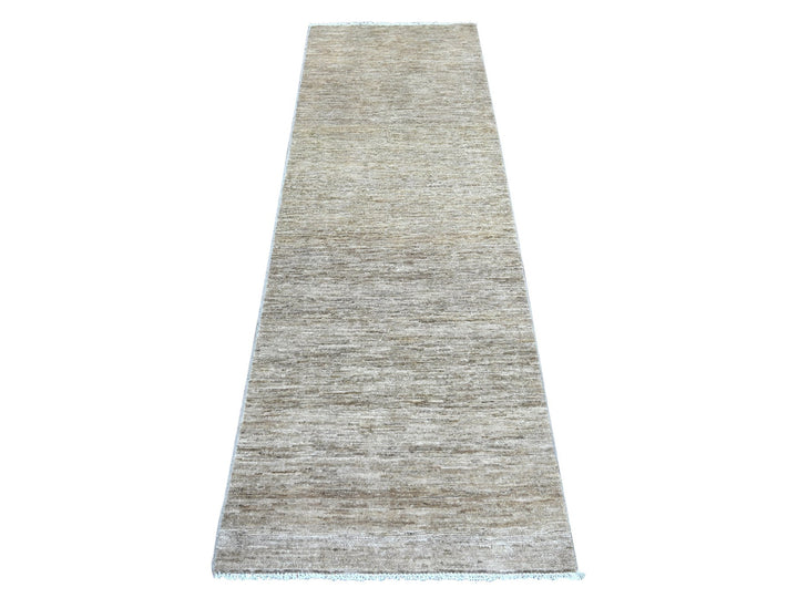 2'6" x 7'6" New Hand Knotted Brown Wool Runner Oriental Rug - MOA10222371