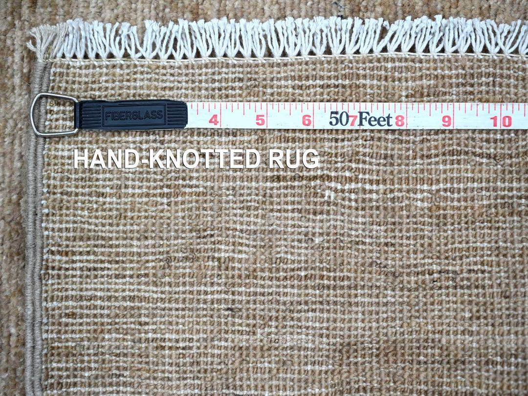 2'6" x 7'6" New Hand Knotted Brown Wool Runner Oriental Rug - MOA10222371