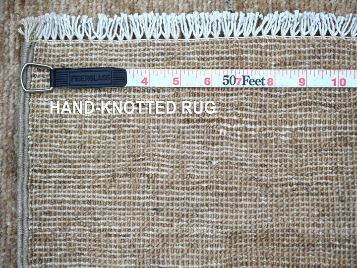 2'6" x 7'6" New Hand Knotted Brown Wool Runner Oriental Rug - MOA10222371