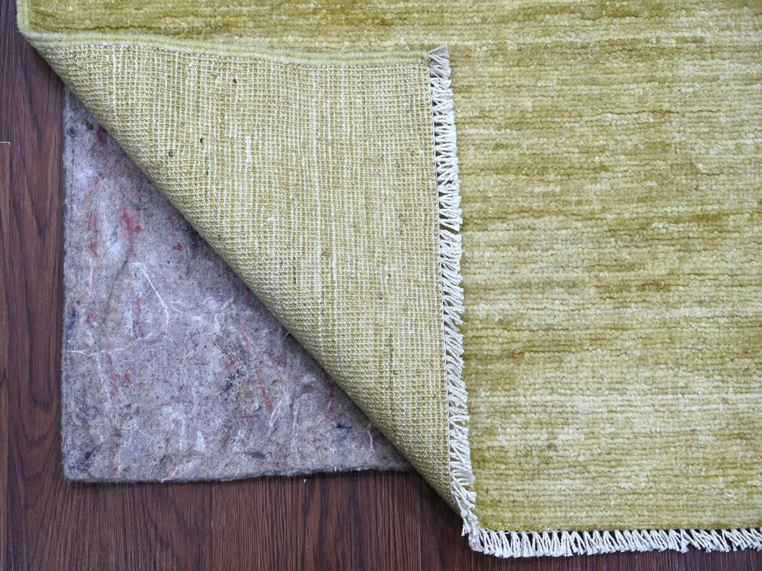 2'6" x 2'11" New Hand Knotted Green Wool Rectangle Oriental Rug - MOA10222372