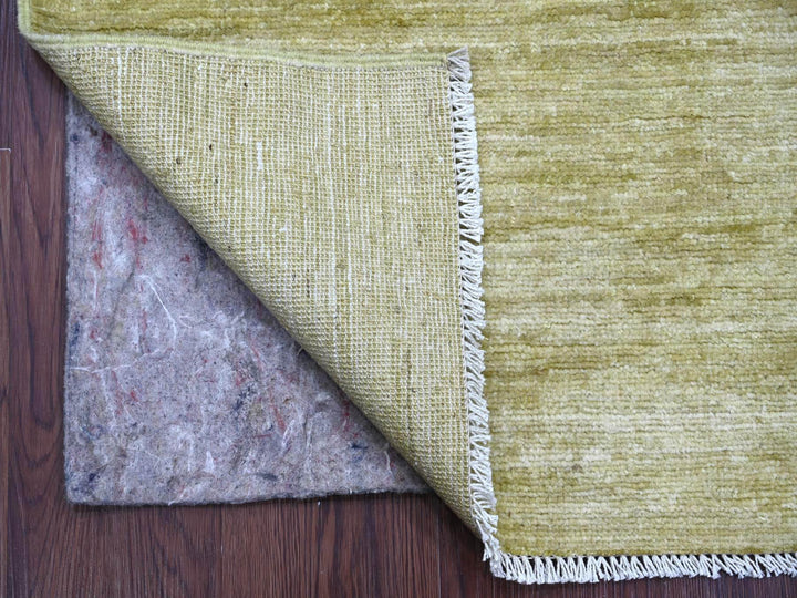 2'6" x 2'11" New Hand Knotted Green Wool Rectangle Oriental Rug - MOA10222372