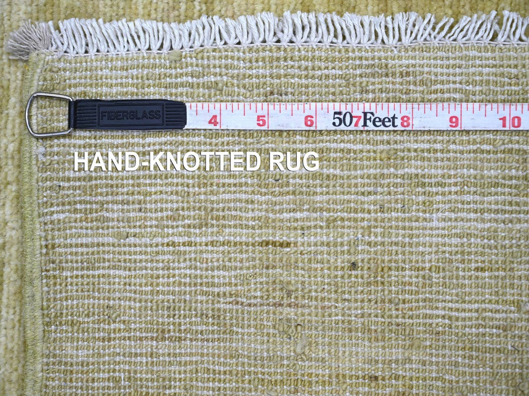 2'6" x 2'11" New Hand Knotted Green Wool Rectangle Oriental Rug - MOA10222372