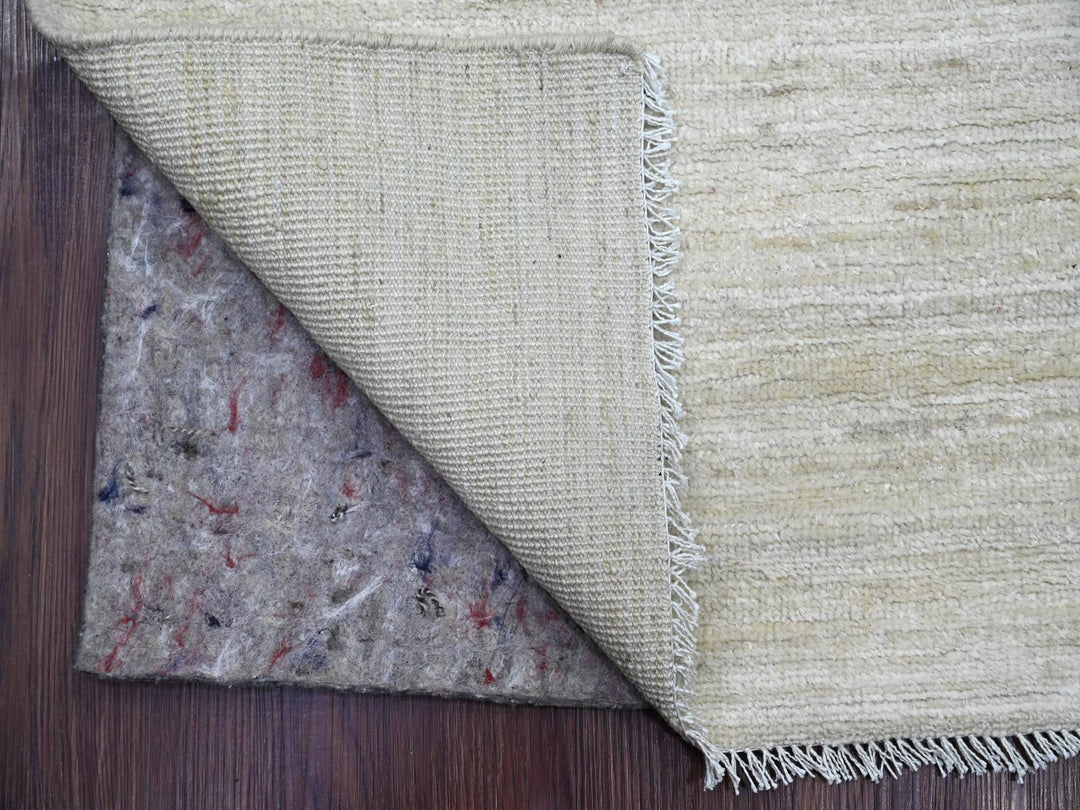 2'6" x 14'3" New Hand Knotted Ivory Wool Runner Oriental Rug - MOA10222373
