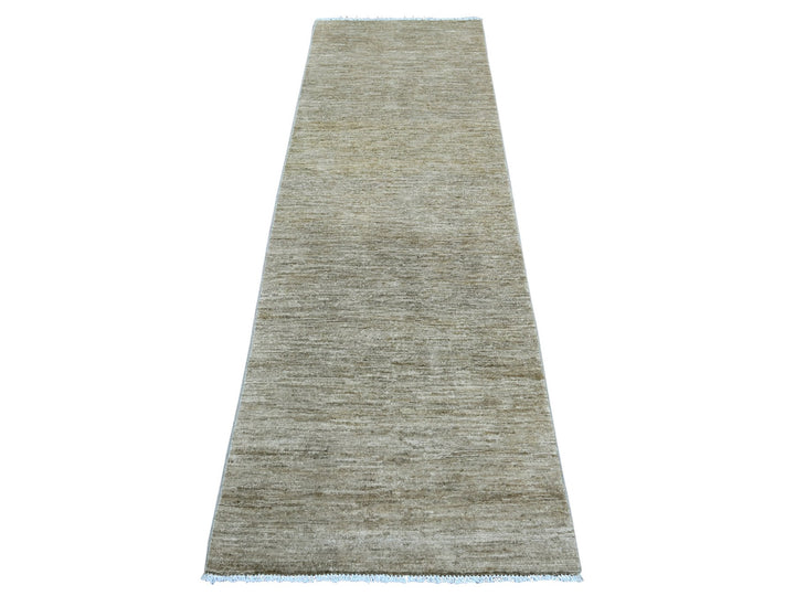 2'6" x 7'6" New Hand Knotted Brown Wool Runner Oriental Rug - MOA10222374