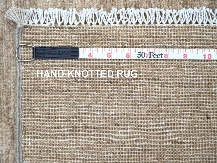2'6" x 7'6" New Hand Knotted Brown Wool Runner Oriental Rug - MOA10222374