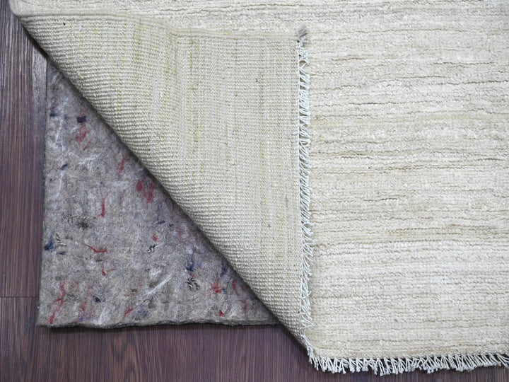 2'6" x 14'4" New Hand Knotted Ivory Wool Runner Oriental Rug - MOA10222375