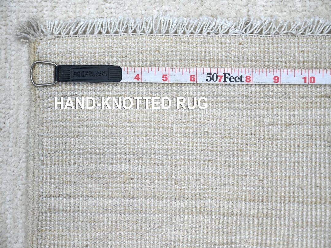2'6" x 14'4" New Hand Knotted Ivory Wool Runner Oriental Rug - MOA10222375