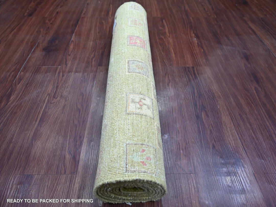 2'8" x 8'2" New Hand Knotted Green Wool Runner Oriental Rug - MOA10222377