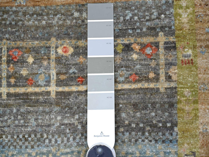 2'7" x 5'9" New Hand Knotted Grey Wool Runner Oriental Rug - MOA10222378