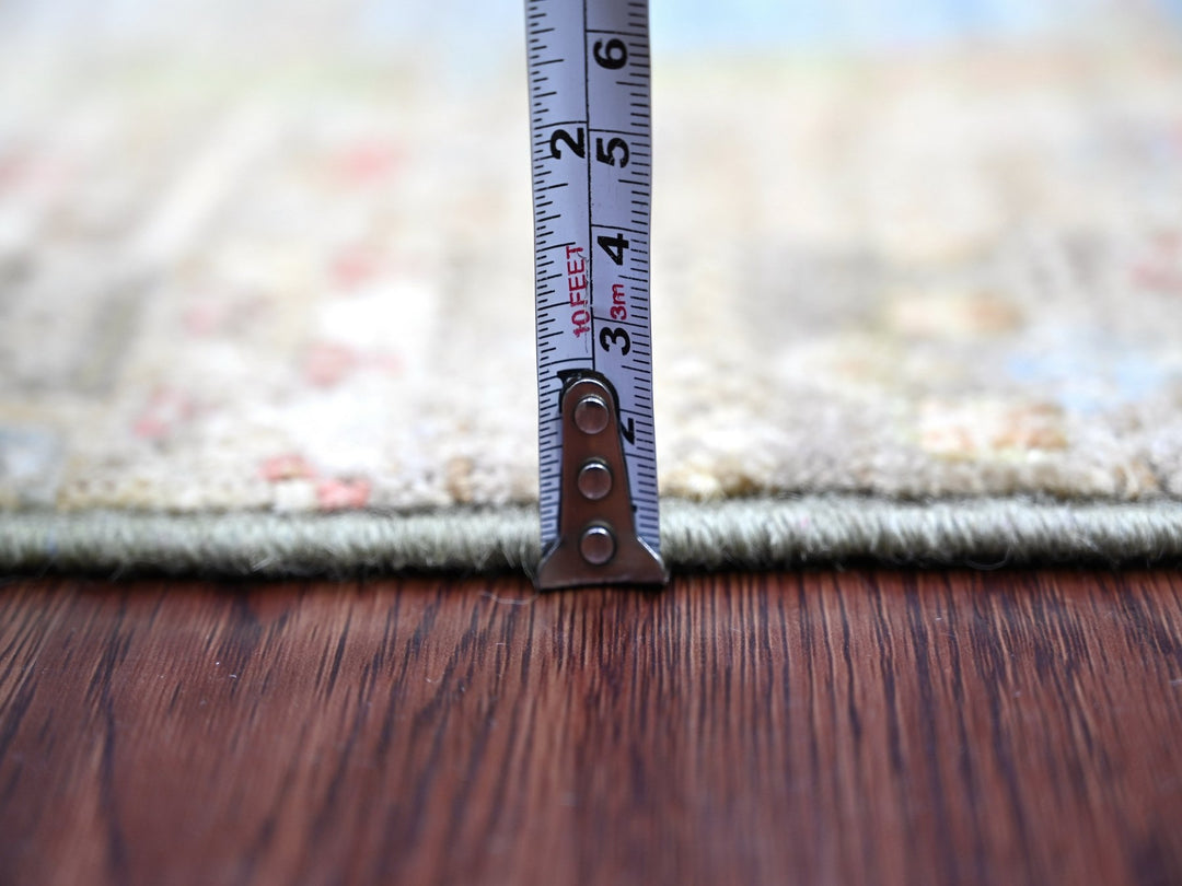 2'7" x 5'9" New Hand Knotted Grey Wool Runner Oriental Rug - MOA10222378