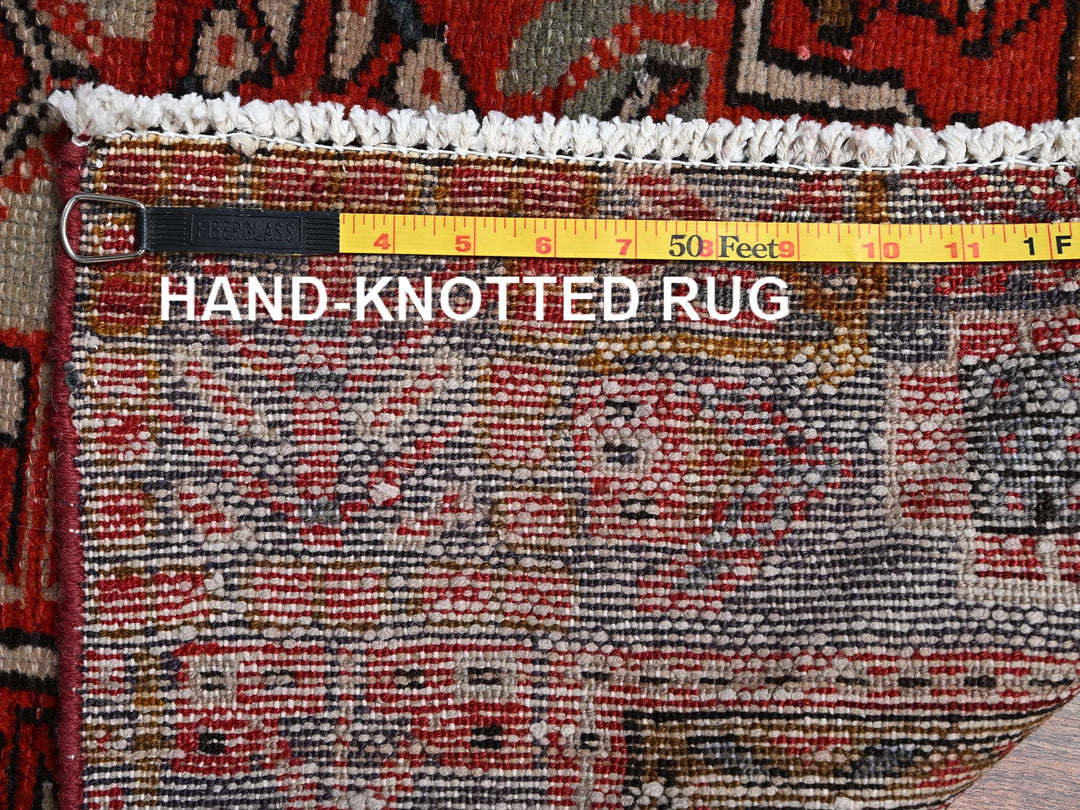 3'2" x 5'10" Vintage Hand Knotted Red Wool Rectangle Oriental Rug - MOA1022237