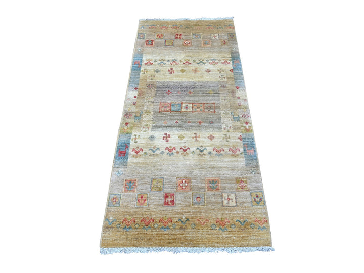2'7" x 5'7" New Hand Knotted Beige Wool Runner Oriental Rug - MOA10222380