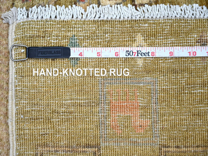 2'8" x 7'11" New Hand Knotted Green Wool Runner Oriental Rug - MOA10222381