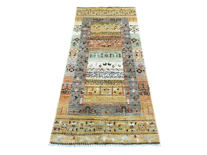 2'7" x 5'8" New Hand Knotted Yellow Wool Runner Oriental Rug - MOA10222382