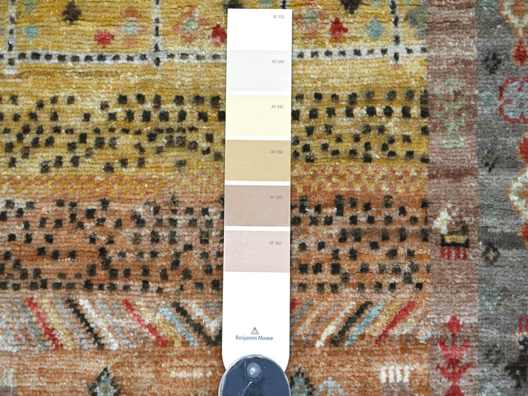 2'7" x 5'8" New Hand Knotted Yellow Wool Runner Oriental Rug - MOA10222382