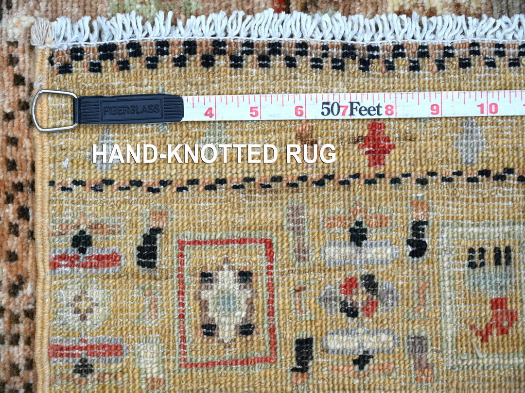 2'7" x 5'8" New Hand Knotted Yellow Wool Runner Oriental Rug - MOA10222382