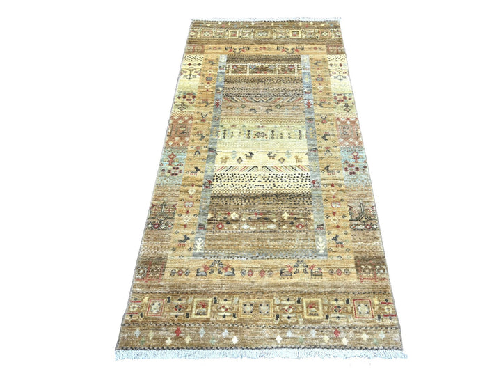 2'10" x 5'9" New Hand Knotted Brown Wool Runner Oriental Rug - MOA10222383
