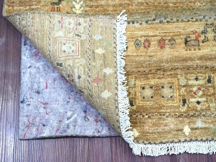 2'10" x 5'9" New Hand Knotted Brown Wool Runner Oriental Rug - MOA10222383