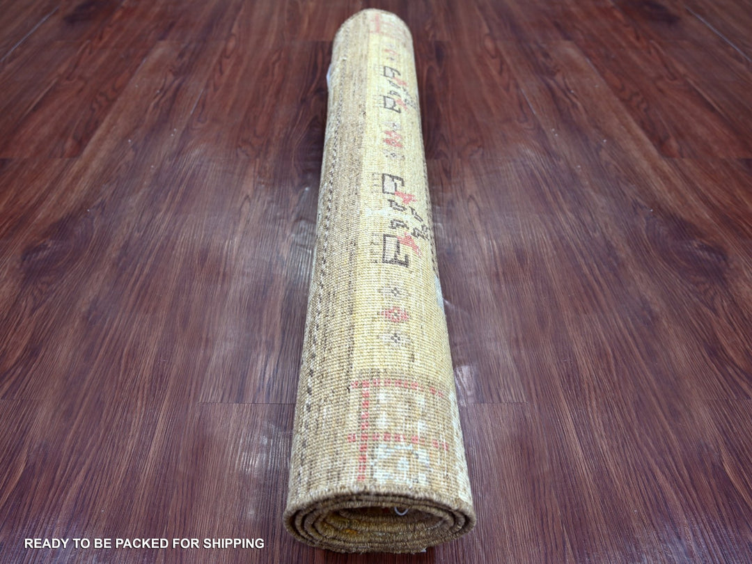 2'10" x 5'9" New Hand Knotted Brown Wool Runner Oriental Rug - MOA10222383