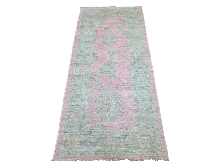 2'8" x 6'0" New Hand Knotted Pink Wool Runner Oriental Rug - MOA10222386