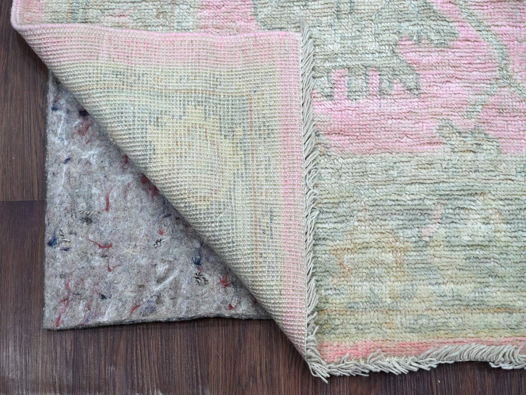 2'8" x 6'0" New Hand Knotted Pink Wool Runner Oriental Rug - MOA10222386