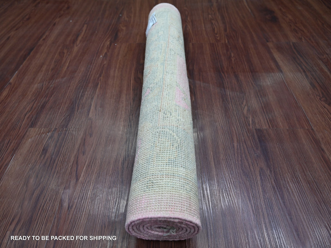2'8" x 6'0" New Hand Knotted Pink Wool Runner Oriental Rug - MOA10222386