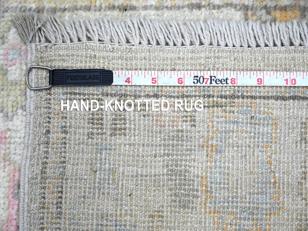 2'9" x 12'3" New Hand Knotted Grey Wool Runner Oriental Rug - MOA10222388