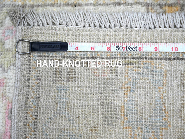 2'9" x 12'3" New Hand Knotted Grey Wool Runner Oriental Rug - MOA10222388