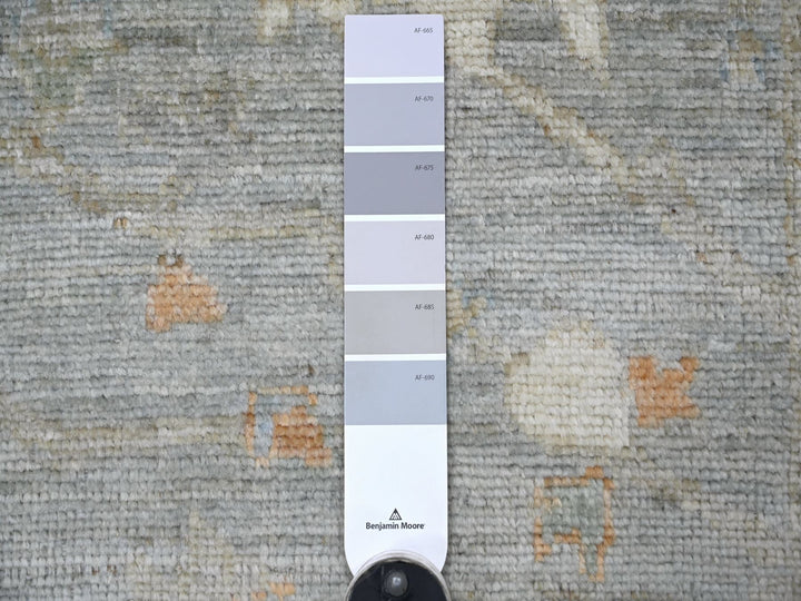 2'10" x 13'9" New Hand Knotted Grey Wool Runner Oriental Rug - MOA10222389