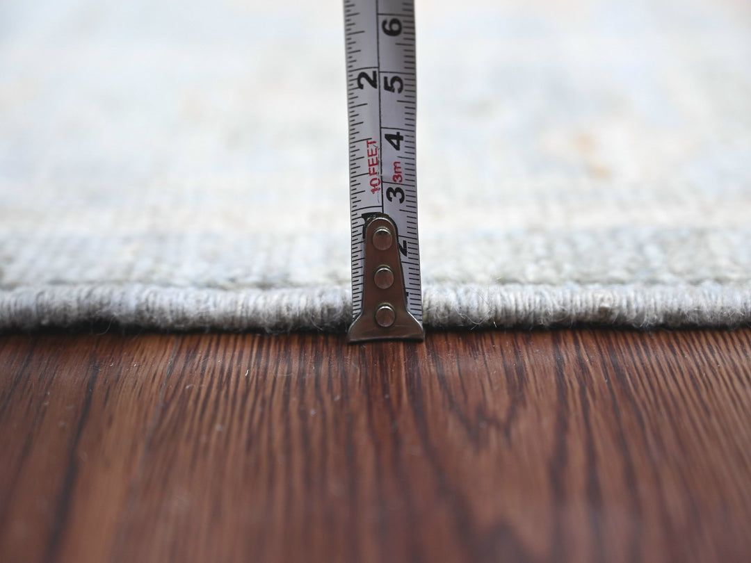 2'10" x 13'9" New Hand Knotted Grey Wool Runner Oriental Rug - MOA10222389