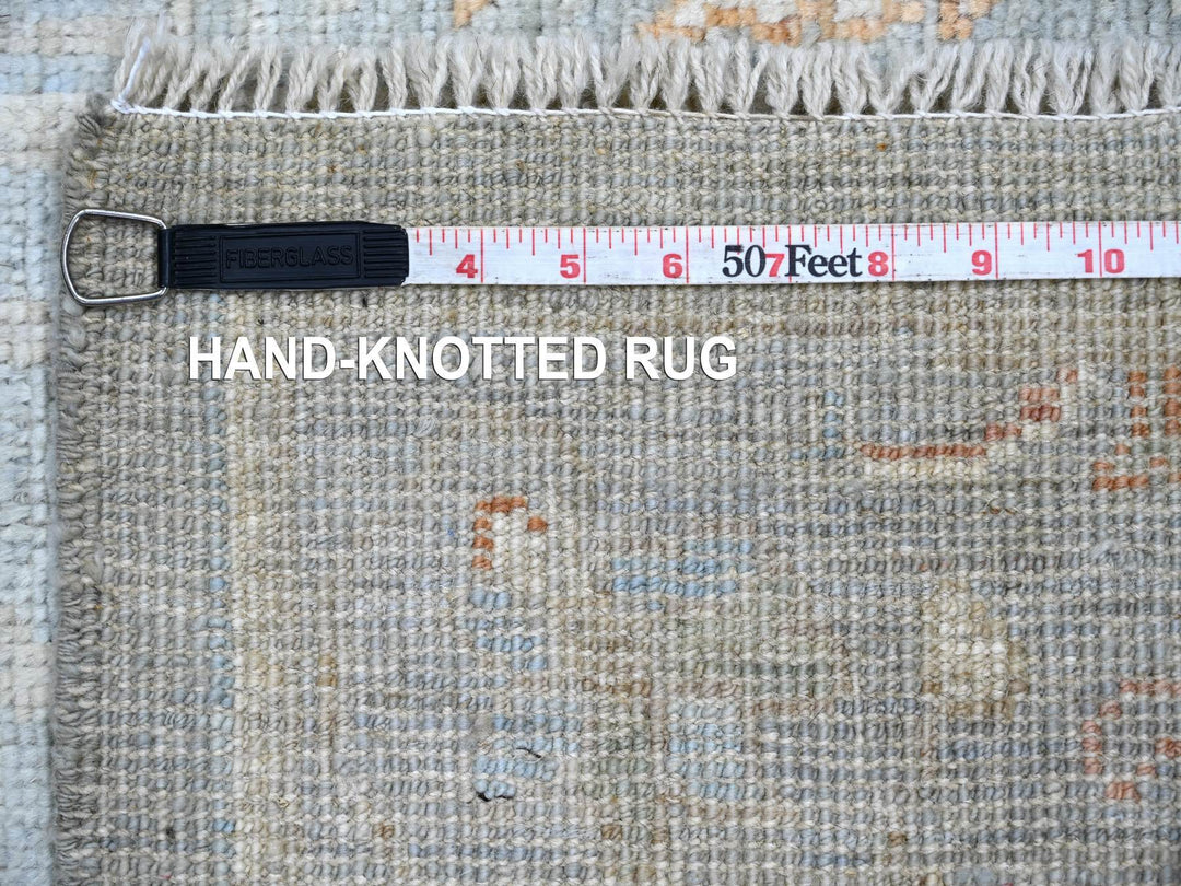 2'10" x 13'9" New Hand Knotted Grey Wool Runner Oriental Rug - MOA10222389