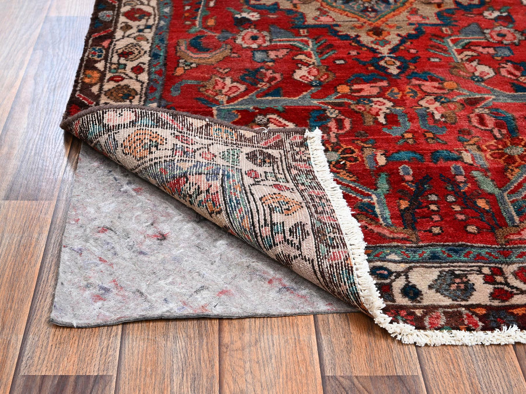 3'1" x 4'10" Vintage Hand Knotted Red Wool Rectangle Oriental Rug - MOA1022238