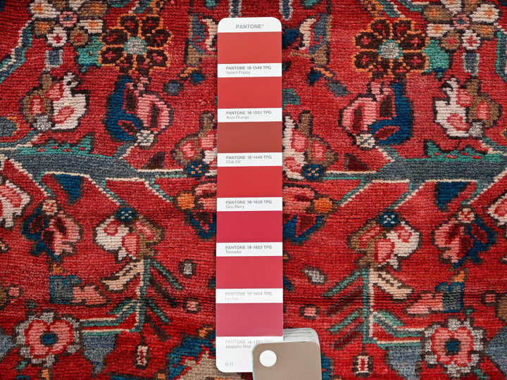 3'1" x 4'10" Vintage Hand Knotted Red Wool Rectangle Oriental Rug - MOA1022238