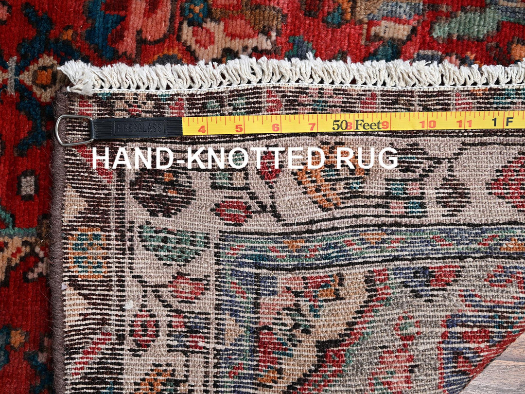 3'1" x 4'10" Vintage Hand Knotted Red Wool Rectangle Oriental Rug - MOA1022238