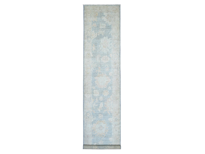 3'2" x 15'9" New Hand Knotted Black Wool Runner Oriental Rug - MOA10222391