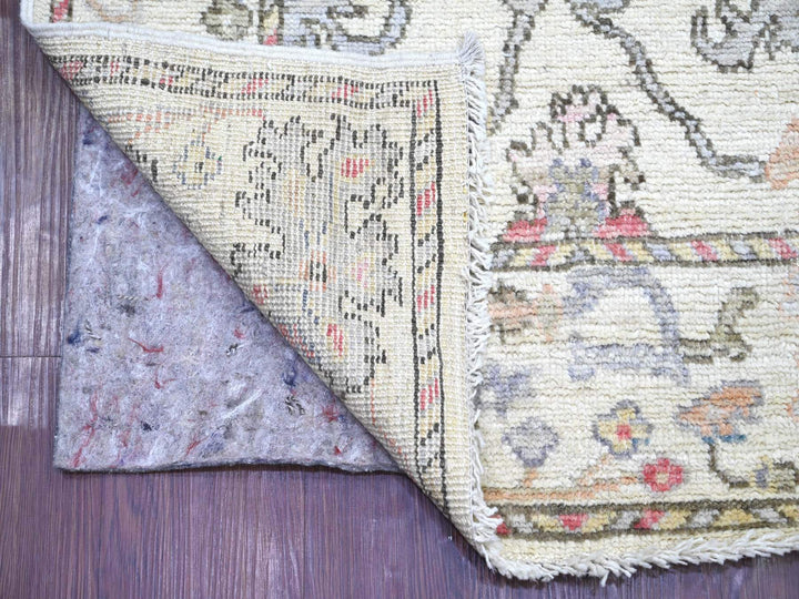 2'8" x 13'8" New Hand Knotted Ivory Wool Runner Oriental Rug - MOA10222393