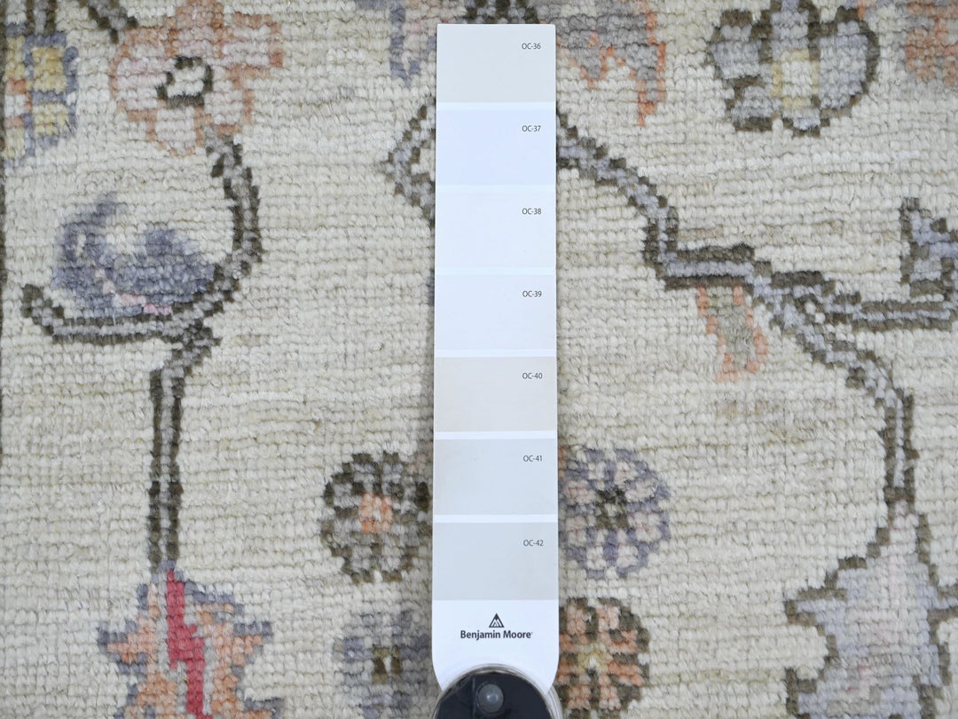 2'8" x 13'8" New Hand Knotted Ivory Wool Runner Oriental Rug - MOA10222393