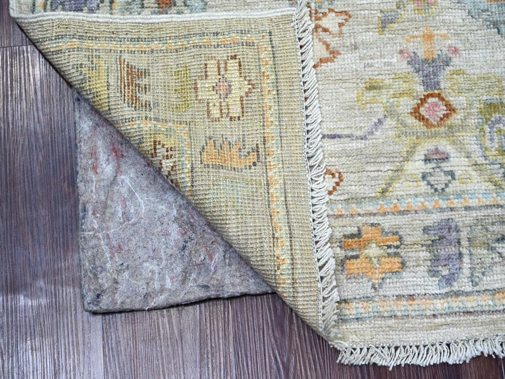 2'9" x 5'10" New Hand Knotted Grey Wool Runner Oriental Rug - MOA10222394