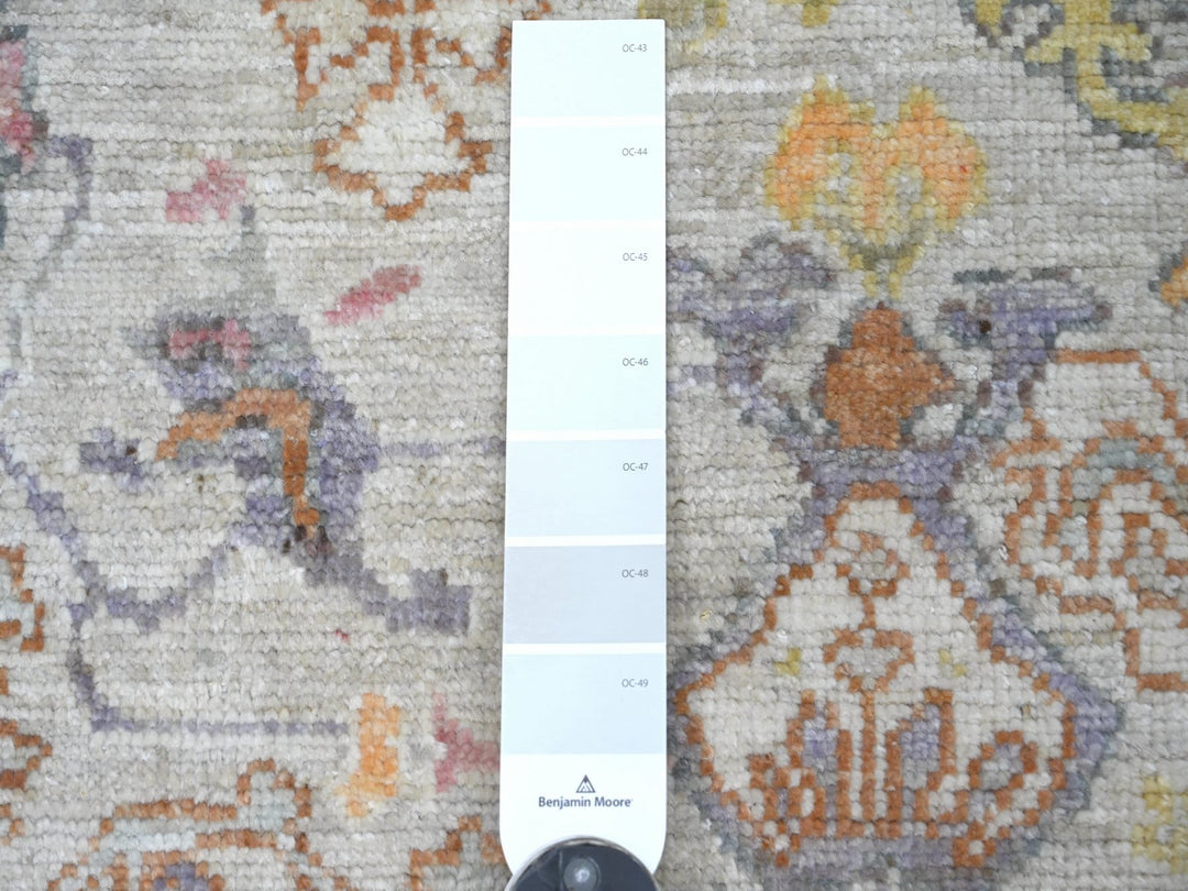 2'9" x 5'10" New Hand Knotted Grey Wool Runner Oriental Rug - MOA10222394