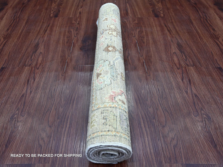 2'9" x 5'10" New Hand Knotted Grey Wool Runner Oriental Rug - MOA10222394